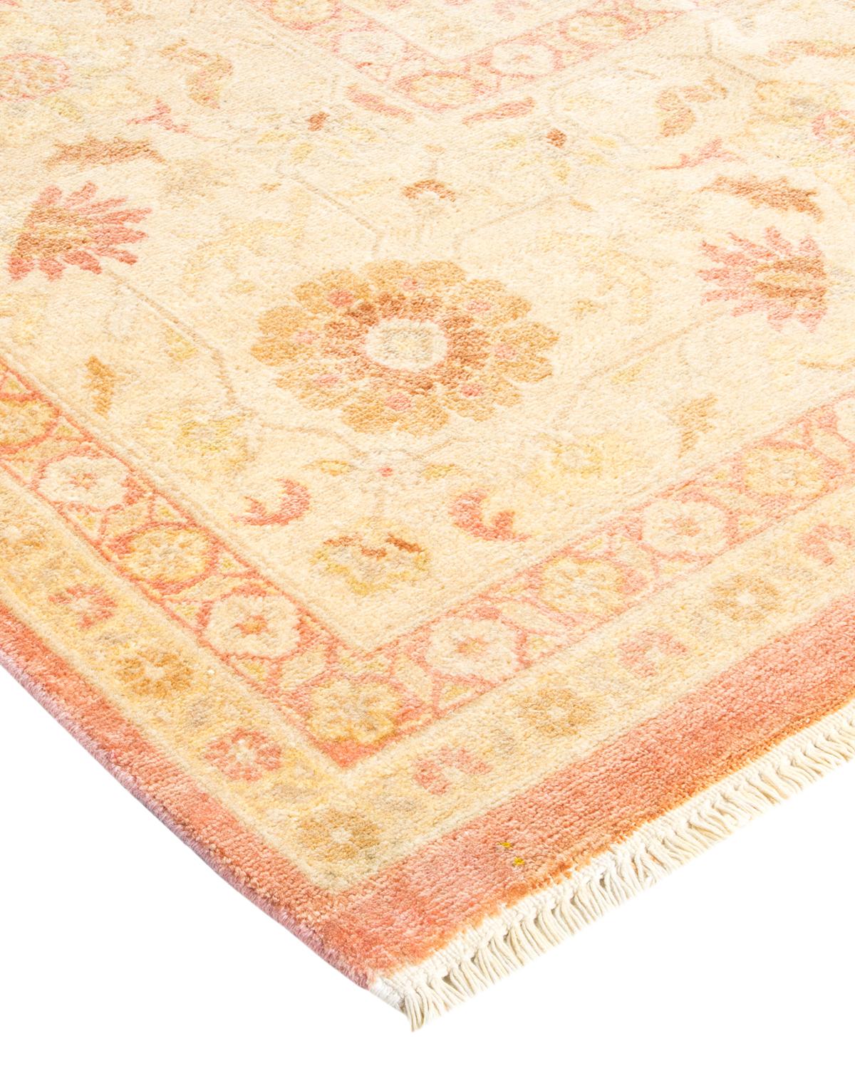 One-of-a-kind Hand Made Contemporary Eclectic Pink Area Rug For Sale 1