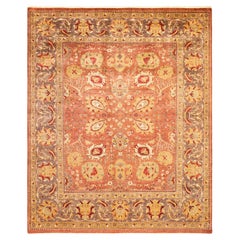 One-of-a-Kind Hand Made Contemporary Eclectic Pink Area Rug