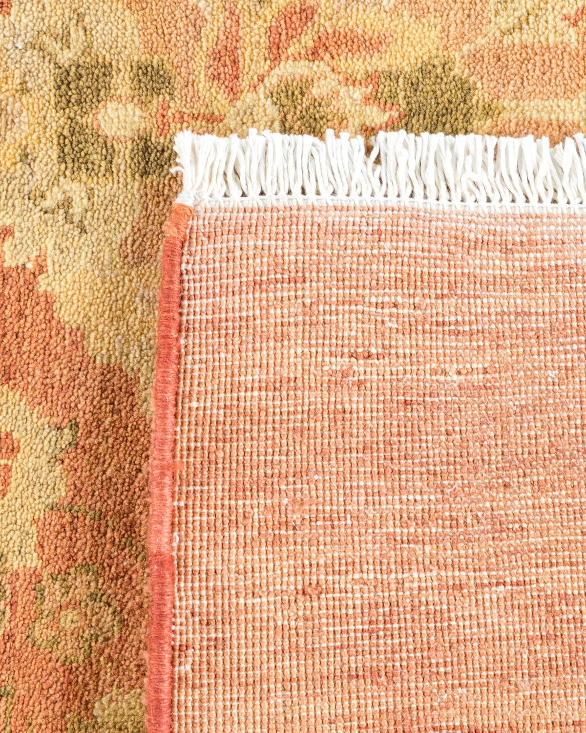 Zeitgenössischer, handgefertigter, eklektischer rosa Teppich, Unikat (Handgeknüpft) im Angebot
