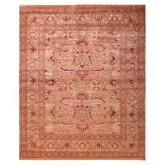 One-of-a-kind Hand Made Contemporary Eclectic Pink Area Rug