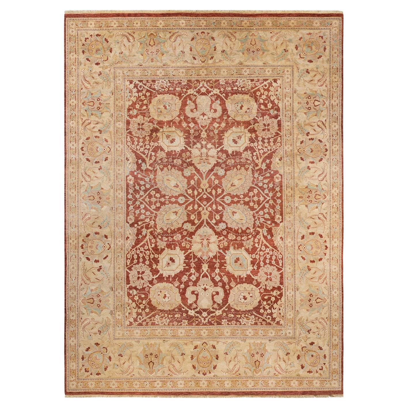 One-of-a-Kind Hand Made Contemporary Eclectic Pink Area Rug For Sale