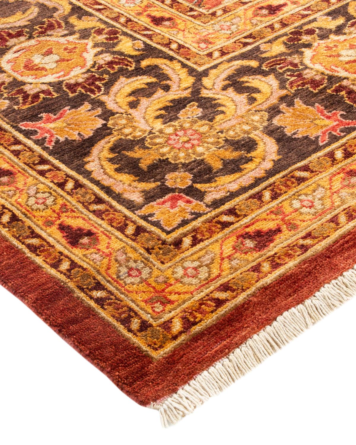 Zeitgenössischer, handgefertigter, eklektischer rosa Teppich, Unikat (Wolle) im Angebot
