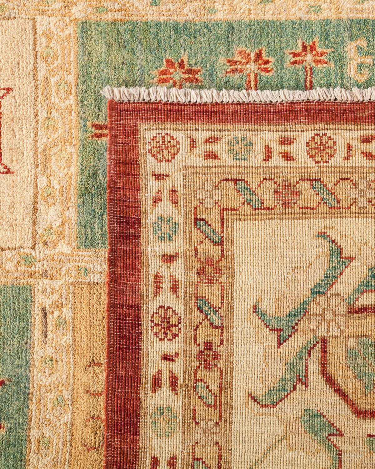 Hand-Knotted One-of-a-Kind Hand Made Contemporary Eclectic Red Area Rug For Sale