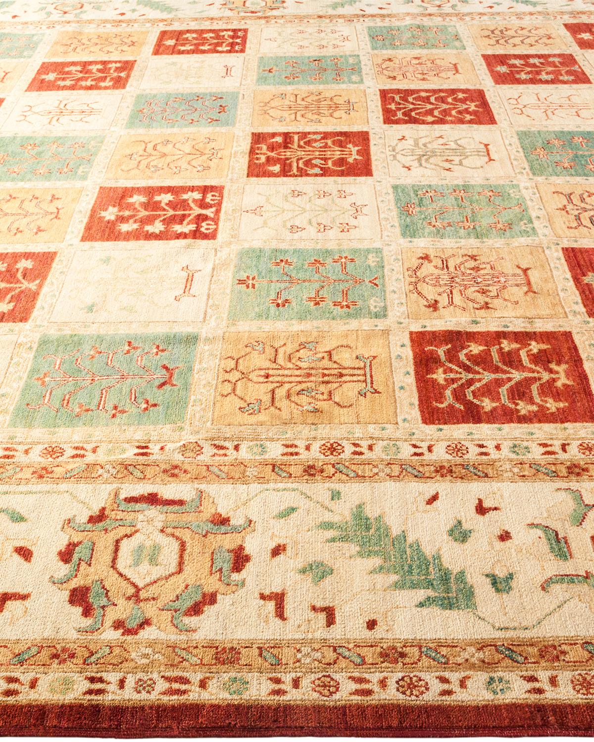 One-of-a-Kind Hand Made Contemporary Eclectic Red Area Rug In New Condition For Sale In Norwalk, CT