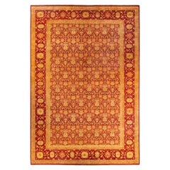 One-of-a-Kind Hand Made Contemporary Eclectic Red Area Rug