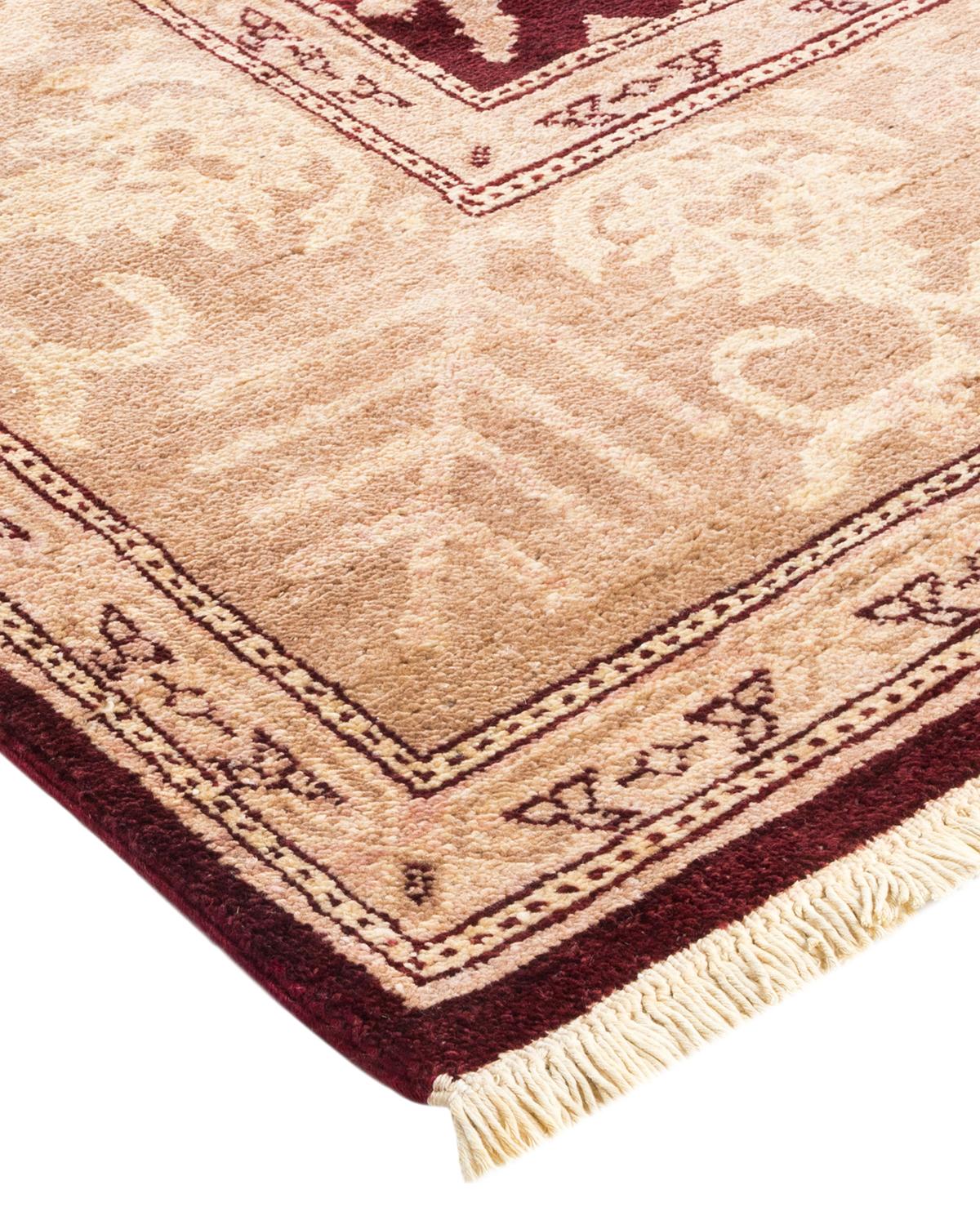One-Of-A-Kind Hand Made Contemporary Eclectic Red Area Rug For Sale 1