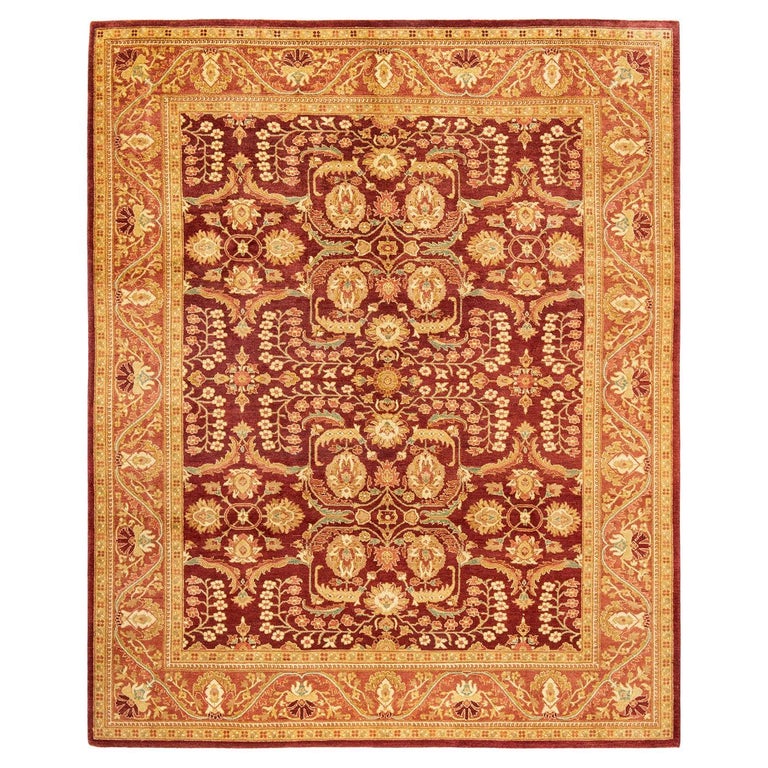 Eclectic Rug Red One-of-a-Kind Hand Made Contemporary Eclectic Red Area Rug For Sale at ...