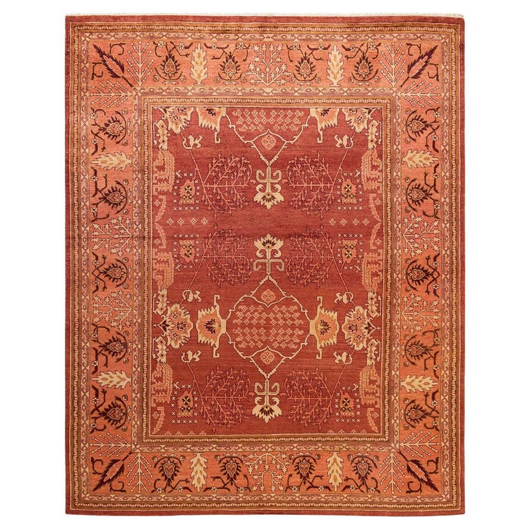 Eclectic Rug Red One-Of-A-Kind Hand Made Contemporary Eclectic Red Area Rug For Sale at ...