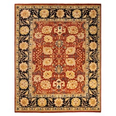 One-of-a-kind Hand Made Contemporary Eclectic Red Area Rug