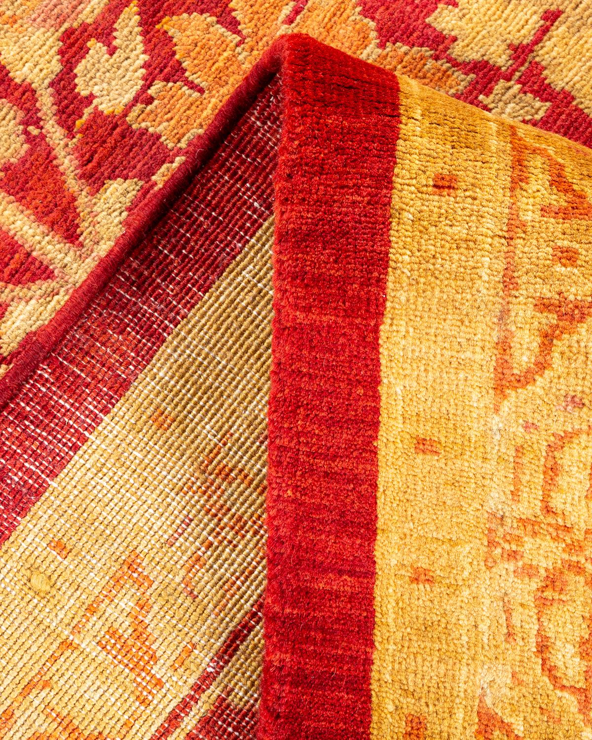 Alfombra única Hand Made Contemporánea Ecléctica Roja Pakistaní en venta
