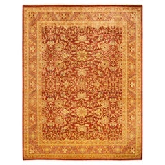 One-Of-A-Kind Hand Made Contemporary Eclectic Red Area Rug