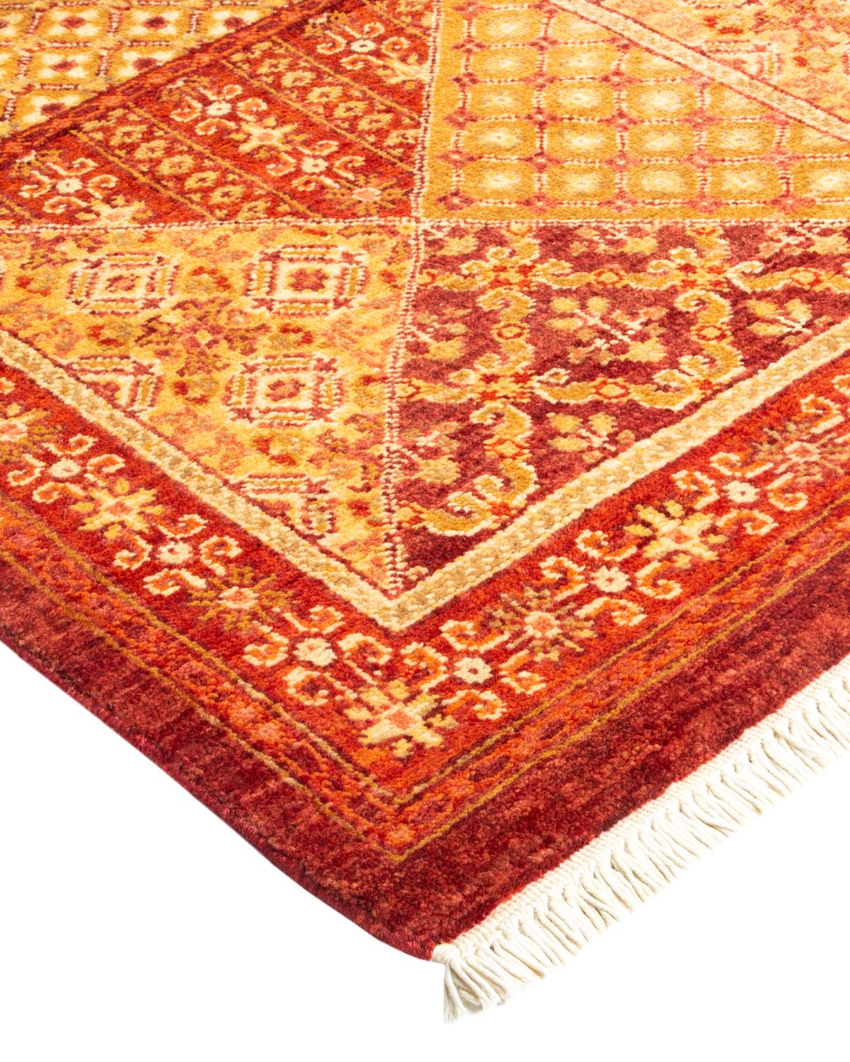 Alfombra única Hand Made Contemporánea Ecléctica Roja Lana en venta