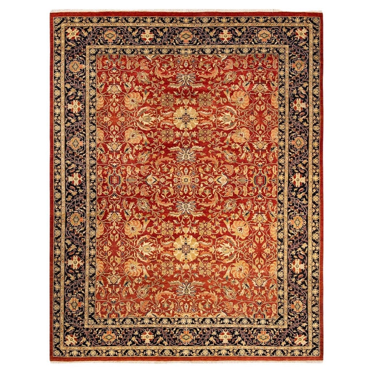 Eclectic Rug Red One-Of-A-Kind Hand Made Contemporary Eclectic Red Area Rug For Sale at ...