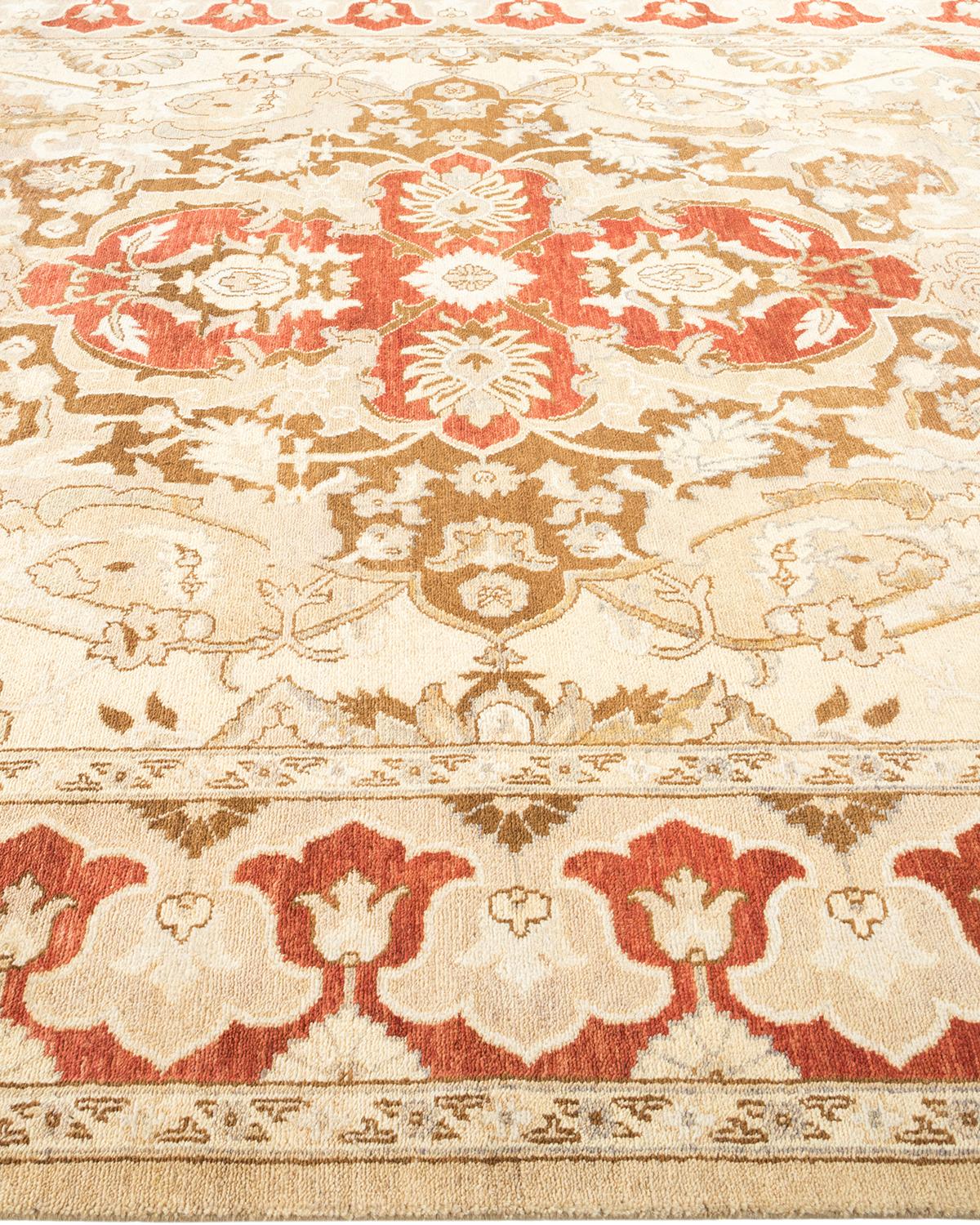 Tapis jaune contemporain éclectique fait à la main unique en son genre Neuf - En vente à Norwalk, CT