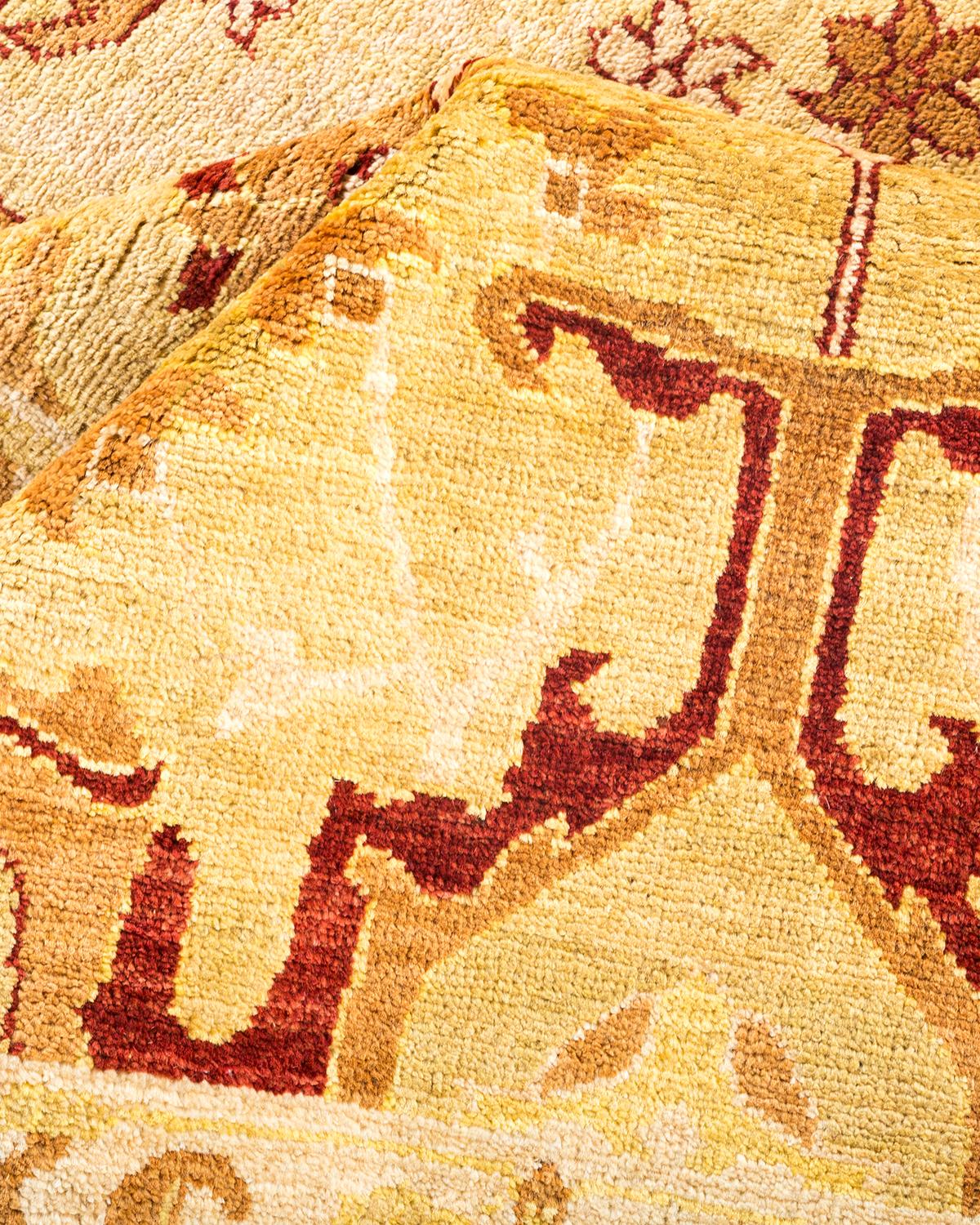 Other One-Of-A-Kind Hand Made Contemporary Eclectic Yellow Area Rug For Sale