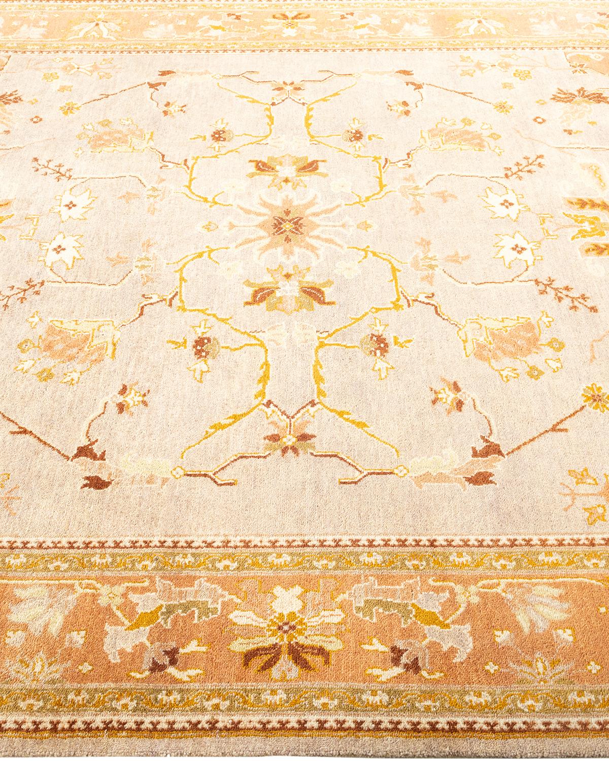 Tapis jaune contemporain éclectique fait à la main unique en son genre Neuf - En vente à Norwalk, CT