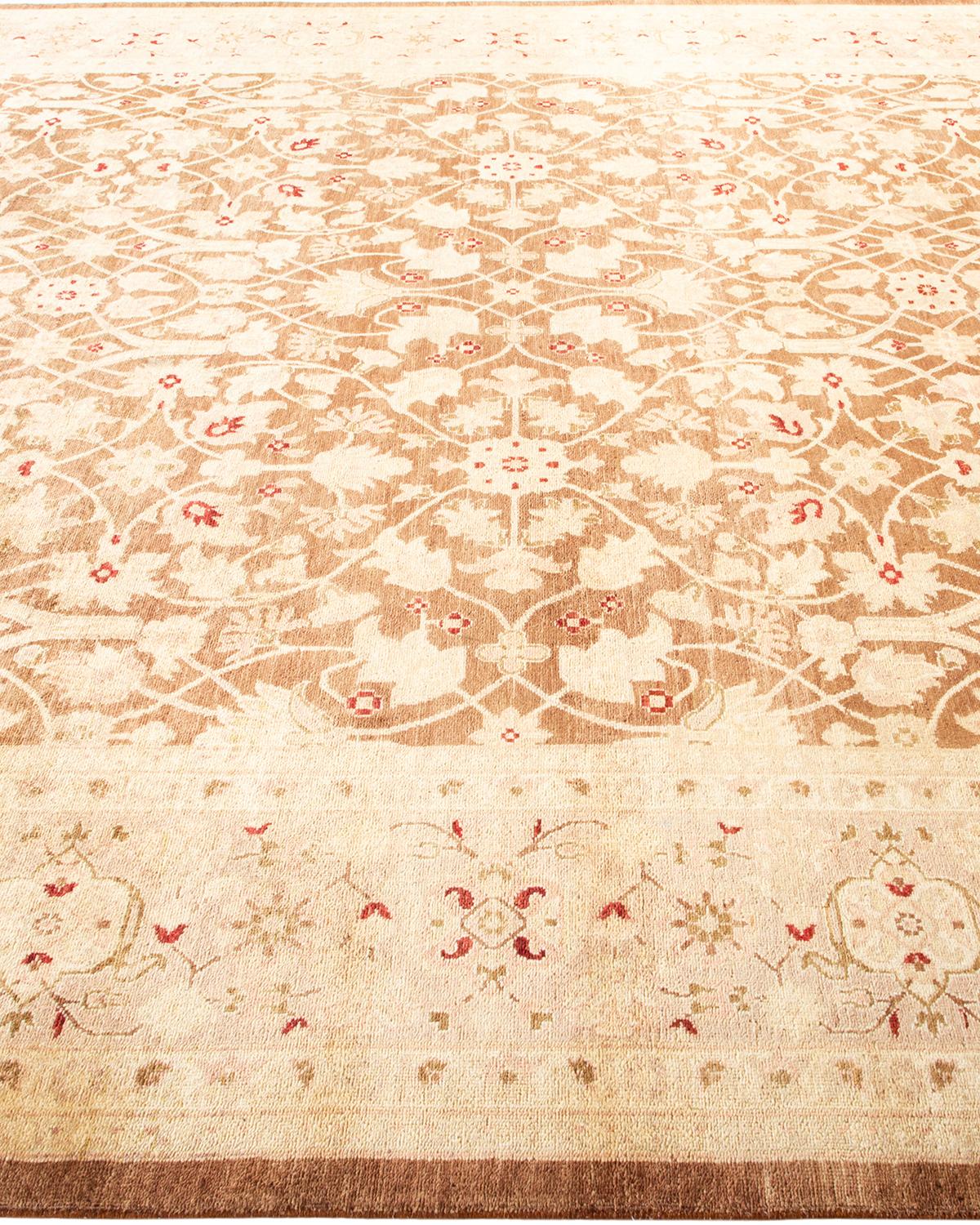 Tapis jaune contemporain éclectique fait à la main, unique en son genre Neuf - En vente à Norwalk, CT