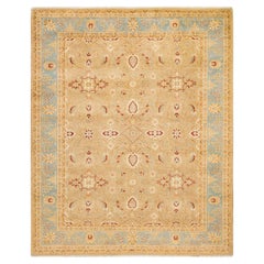 One-of-a-Kind Hand Made Contemporary Eclectic Yellow Area Rug