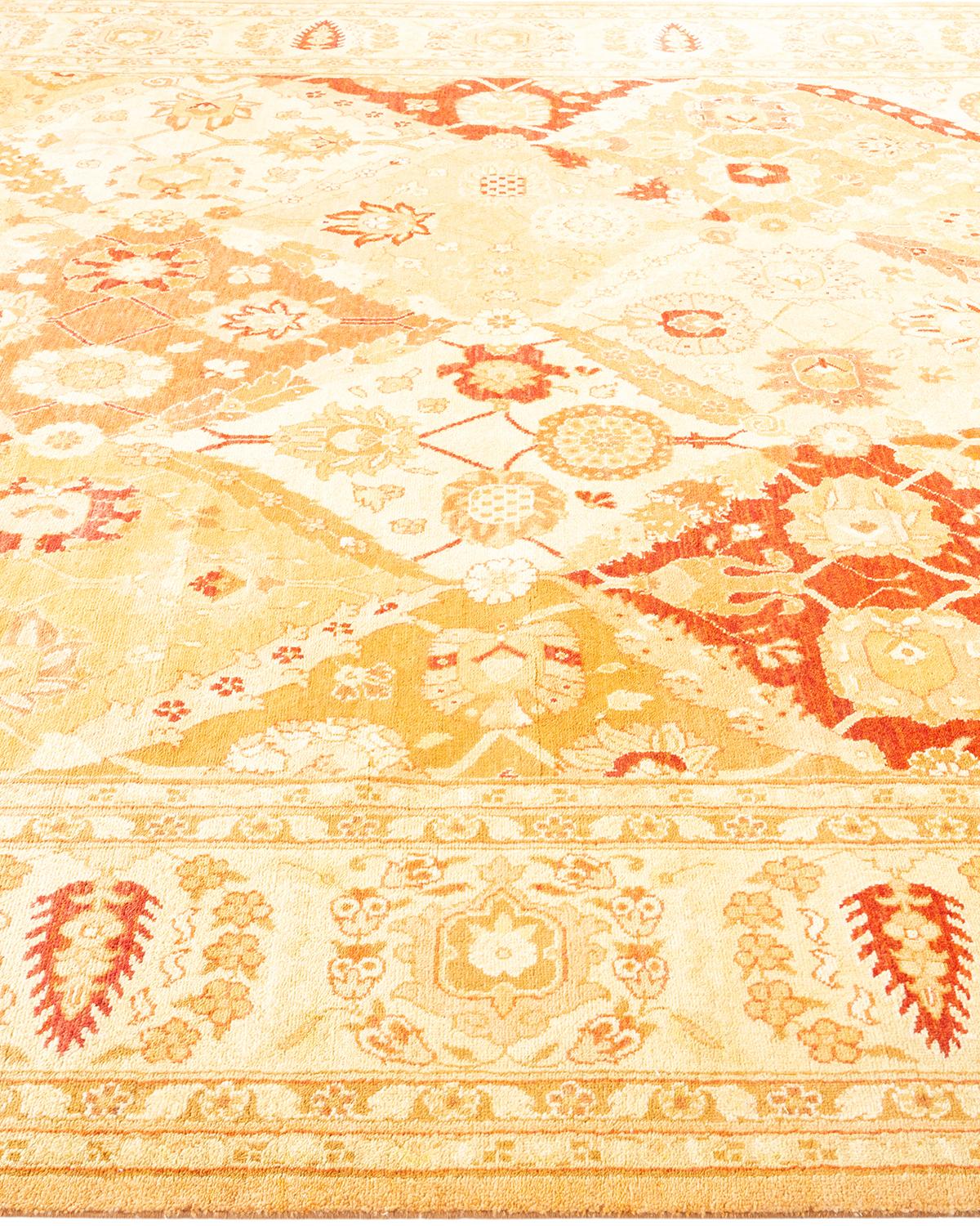 Tapis jaune contemporain éclectique fait à la main, unique en son genre Neuf - En vente à Norwalk, CT