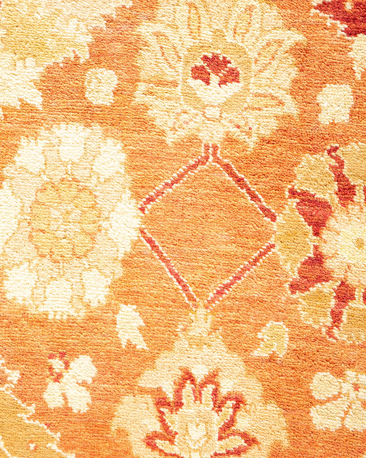 XXIe siècle et contemporain Tapis jaune contemporain éclectique fait à la main, unique en son genre en vente