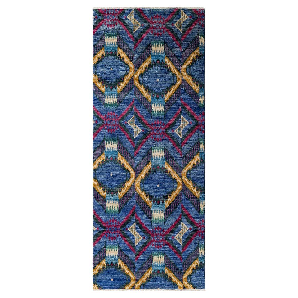 Kinder Modern Blue Moon Large Hexagon Area Rug For Sale at 1stDibs