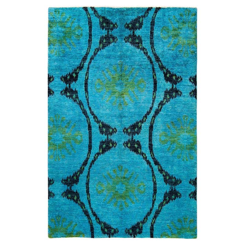 Kinder Modern Blue Moon Large Hexagon Area Rug For Sale at 1stDibs