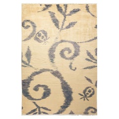 One-of-a-Kind Hand Made Contemporary Modern Ivory Area Rug