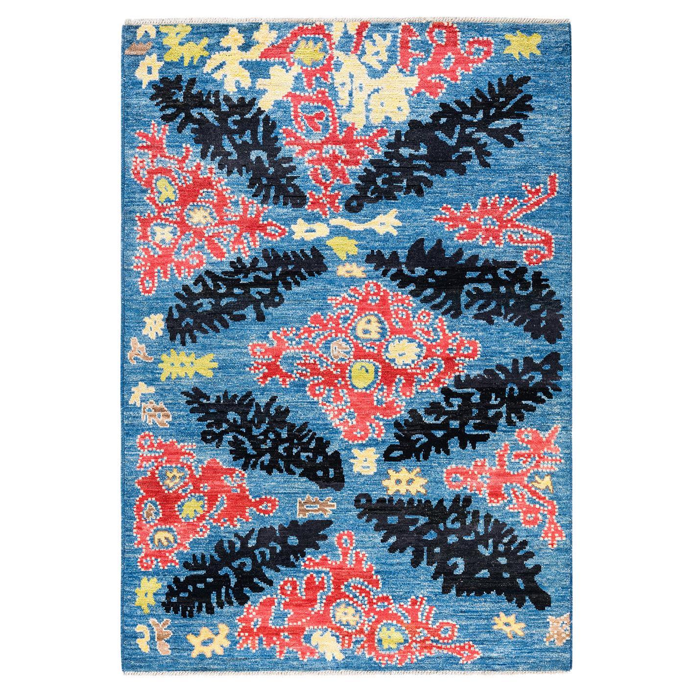 Kinder Modern Blue Moon Large Hexagon Area Rug For Sale at 1stDibs