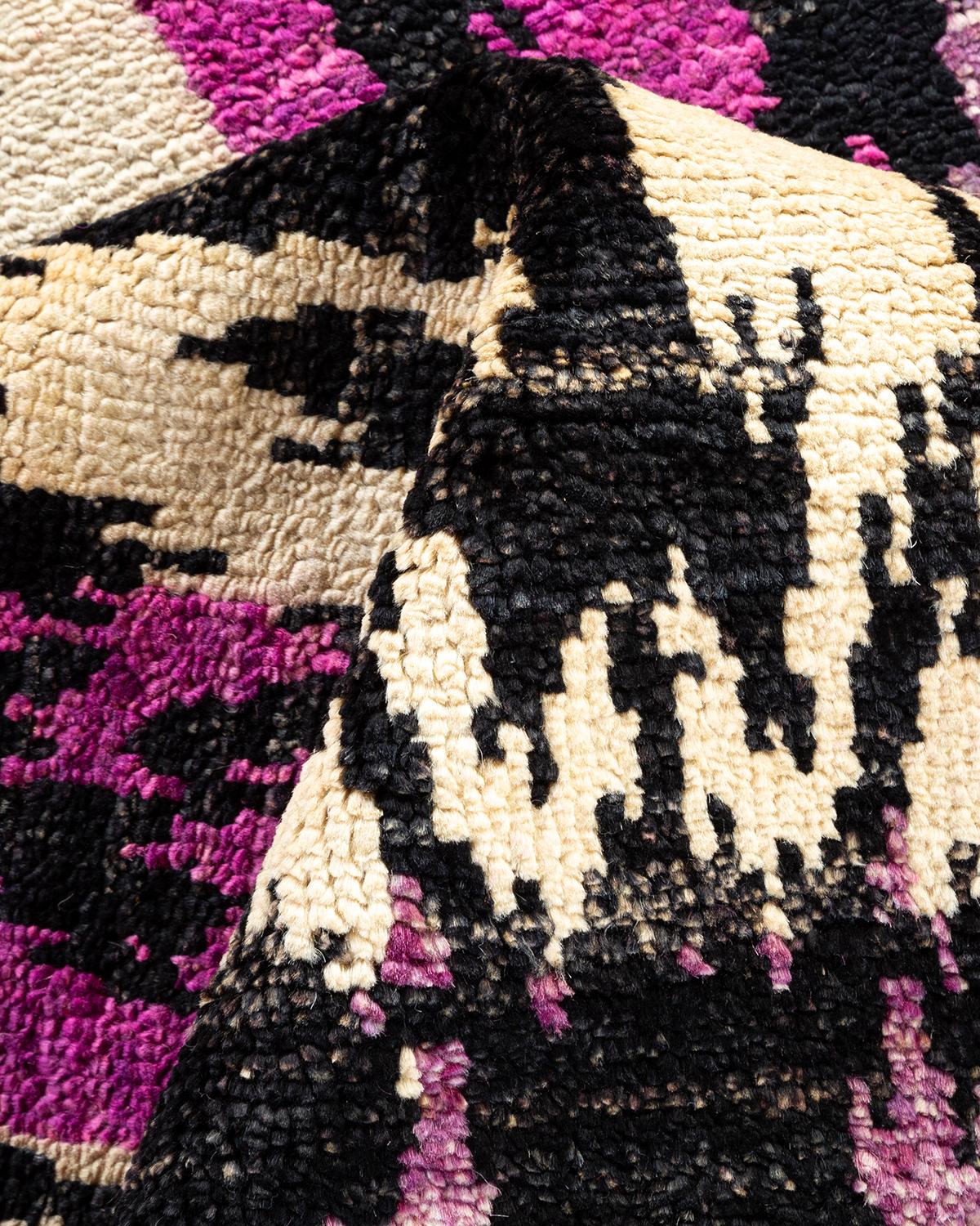 Other One-of-a-Kind Hand Made Contemporary Modern Purple Area Rug For Sale