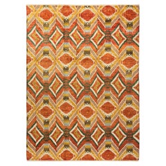 One-of-a-kind Hand Made Contemporary Modern Red Area Rug