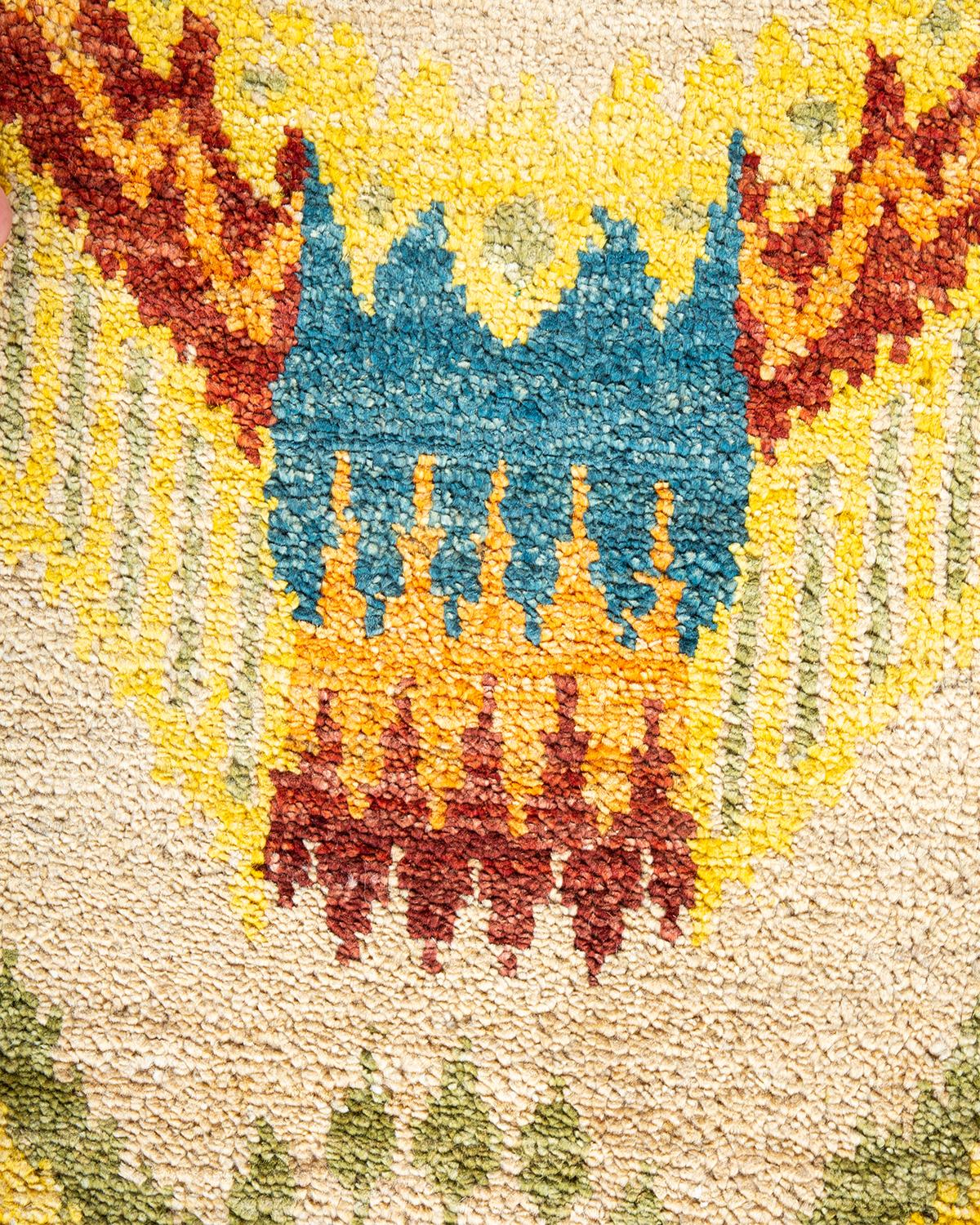 Tapis jaune moderne contemporain fait à la main unique en son genre Neuf - En vente à Norwalk, CT