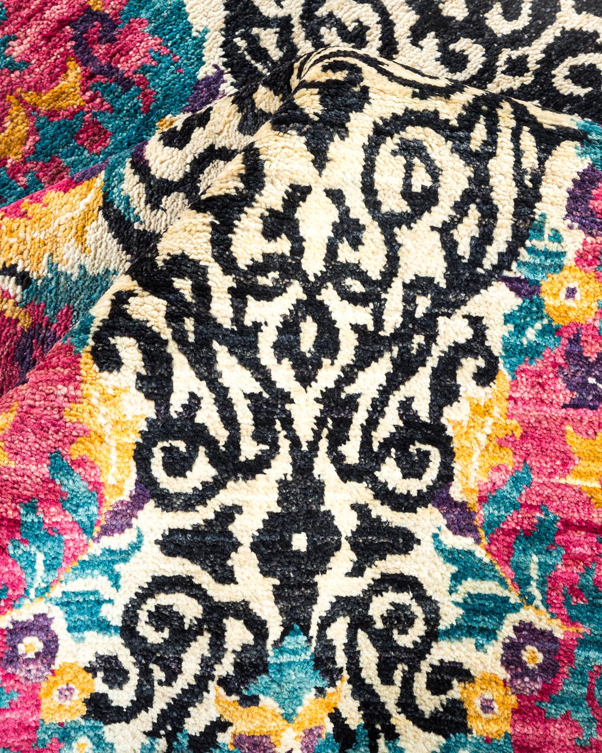 Other One-of-a-Kind Hand Made Contemporary Suzani Black Area Rug