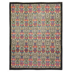 One-of-a-kind Hand Made Contemporary Suzani Black Area Rug One-of-a-kind Hand Made Contemporary Suzani Black Area Rug