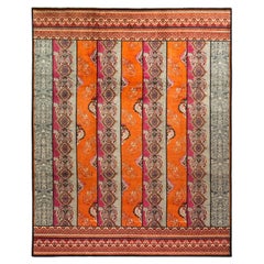 One-of-a-Kind Hand Made Contemporary Suzani Black Area Rug