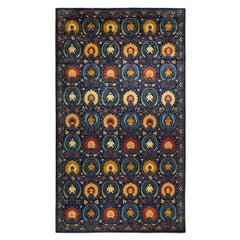One-of-a-kind Hand Made Contemporary Suzani Blue Area Rug