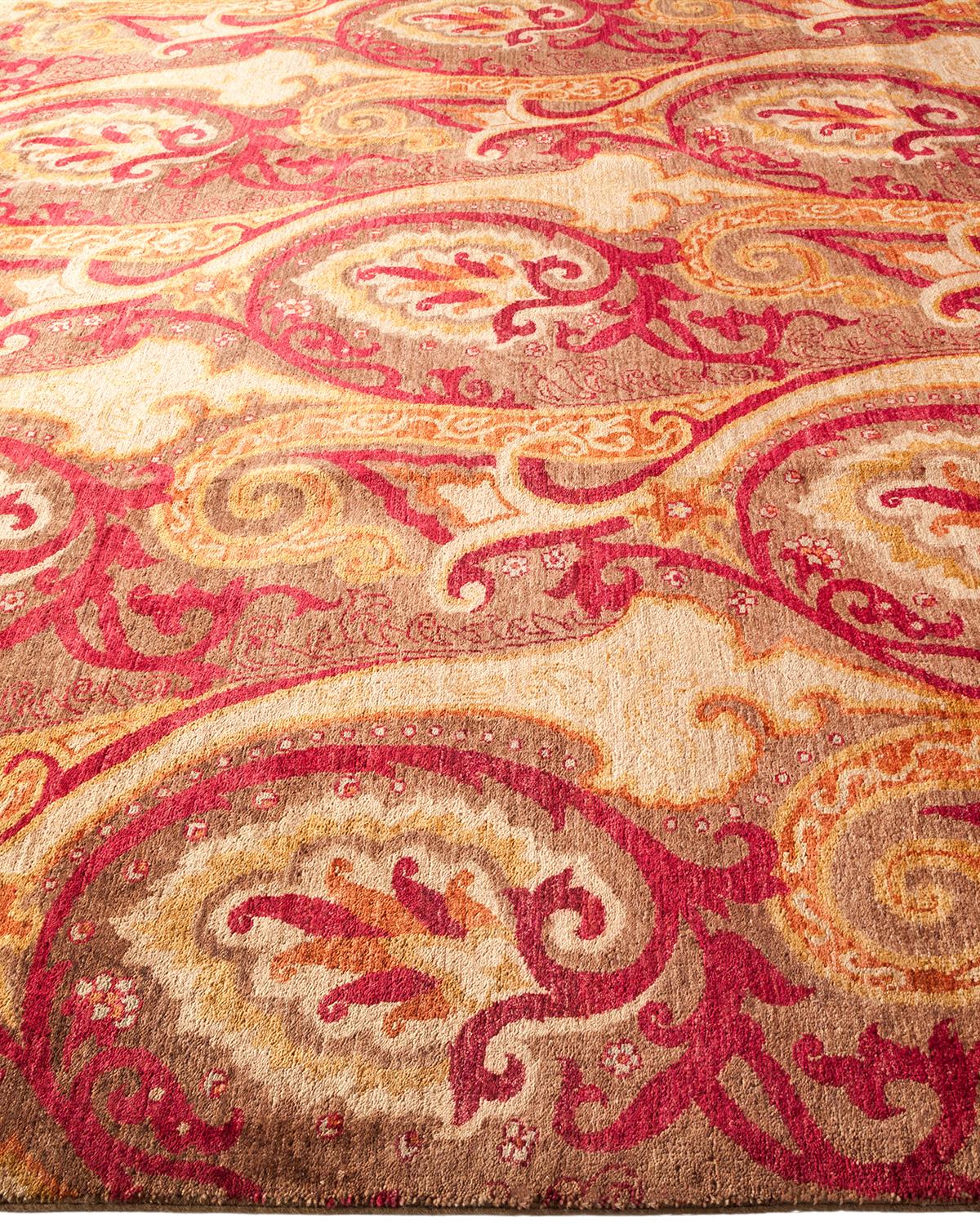 Einzigartiger, handgefertigter, zeitgenössischer Suzani-Teppich in Braun, 3,66 m x 4,66 m, Unikat im Zustand „Neu“ im Angebot in Norwalk, CT
