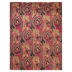 One-Of-A-Kind Hand Made Contemporary Suzani Brown Area Rug One-Of-A-Kind Hand Made Contemporary Suzani Brown Area Rug