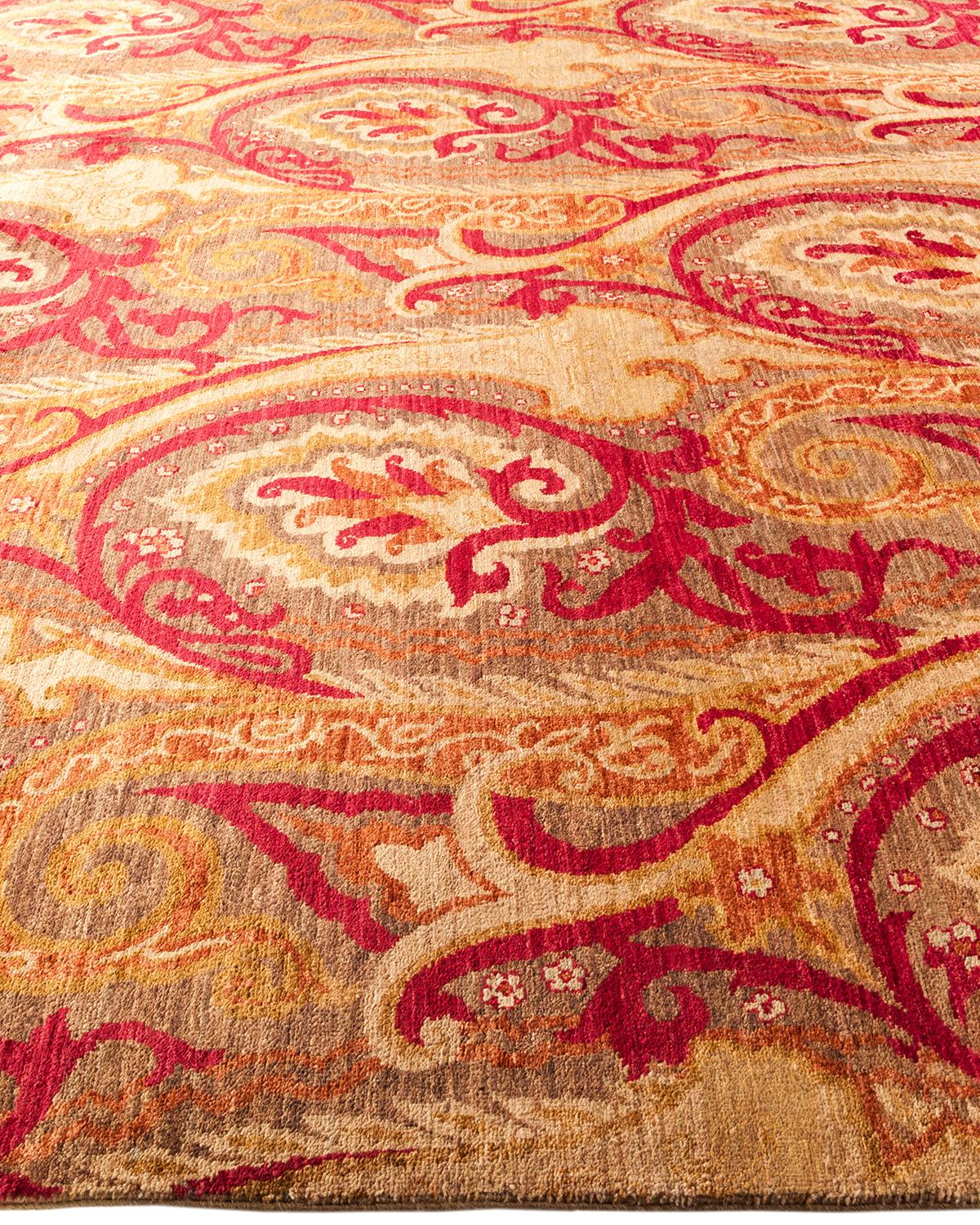 One-Of-A-Kind Hand Made Contemporary Suzani Brown Area Rug 8' 1
