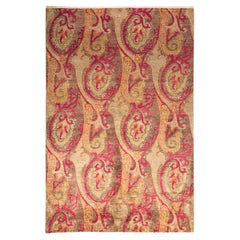 One-Of-A-Kind Hand Made Contemporary Suzani Gray Area Rug One-Of-A-Kind Hand Made Contemporary Suzani Gray Area Rug