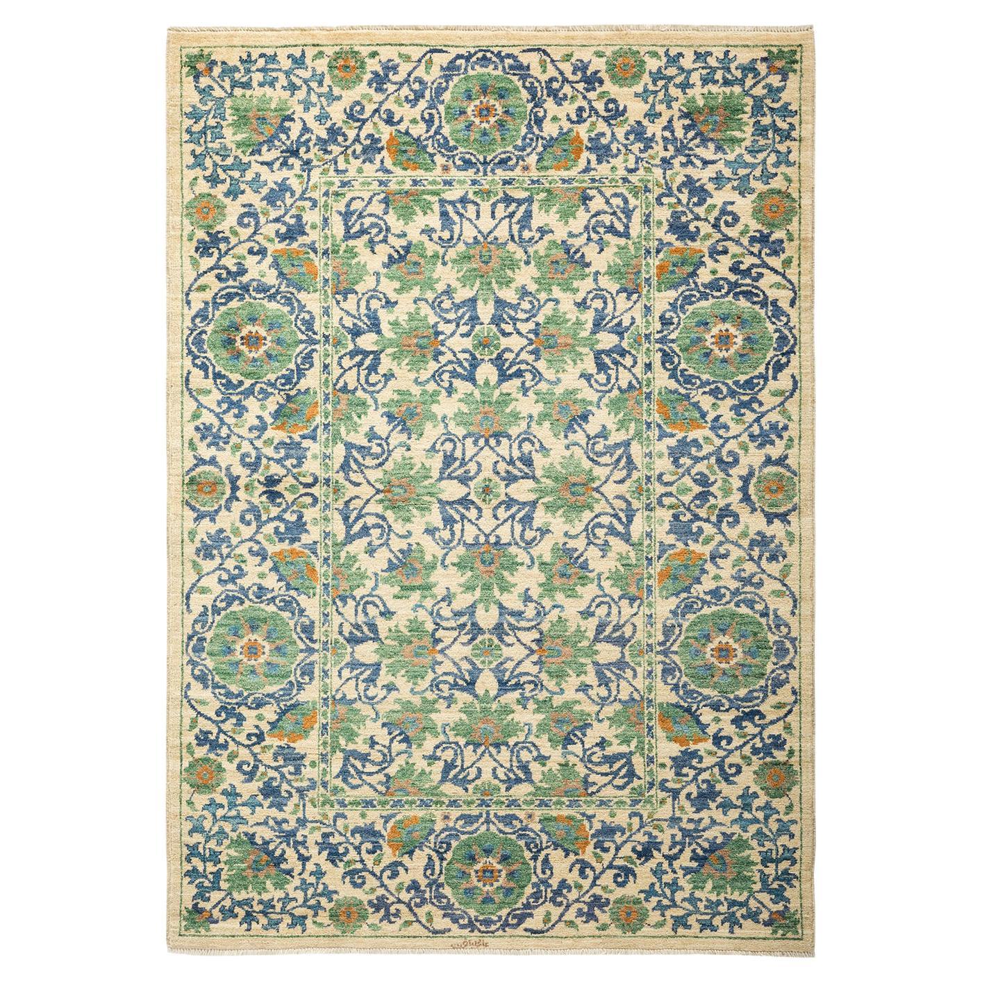 OneofaKind Hand Made Contemporary Suzani Ivory Area Rug For Sale at