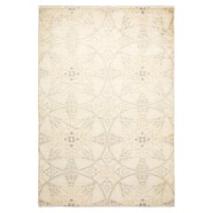One-of-a-kind Hand Made Contemporary Suzani Ivory Area Rug