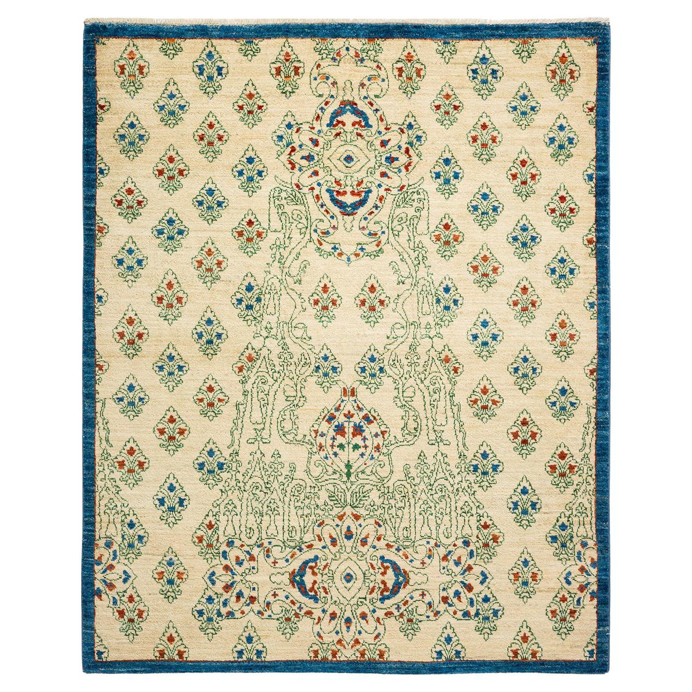 OneofaKind Hand Made Contemporary Suzani Ivory Area Rug For Sale at