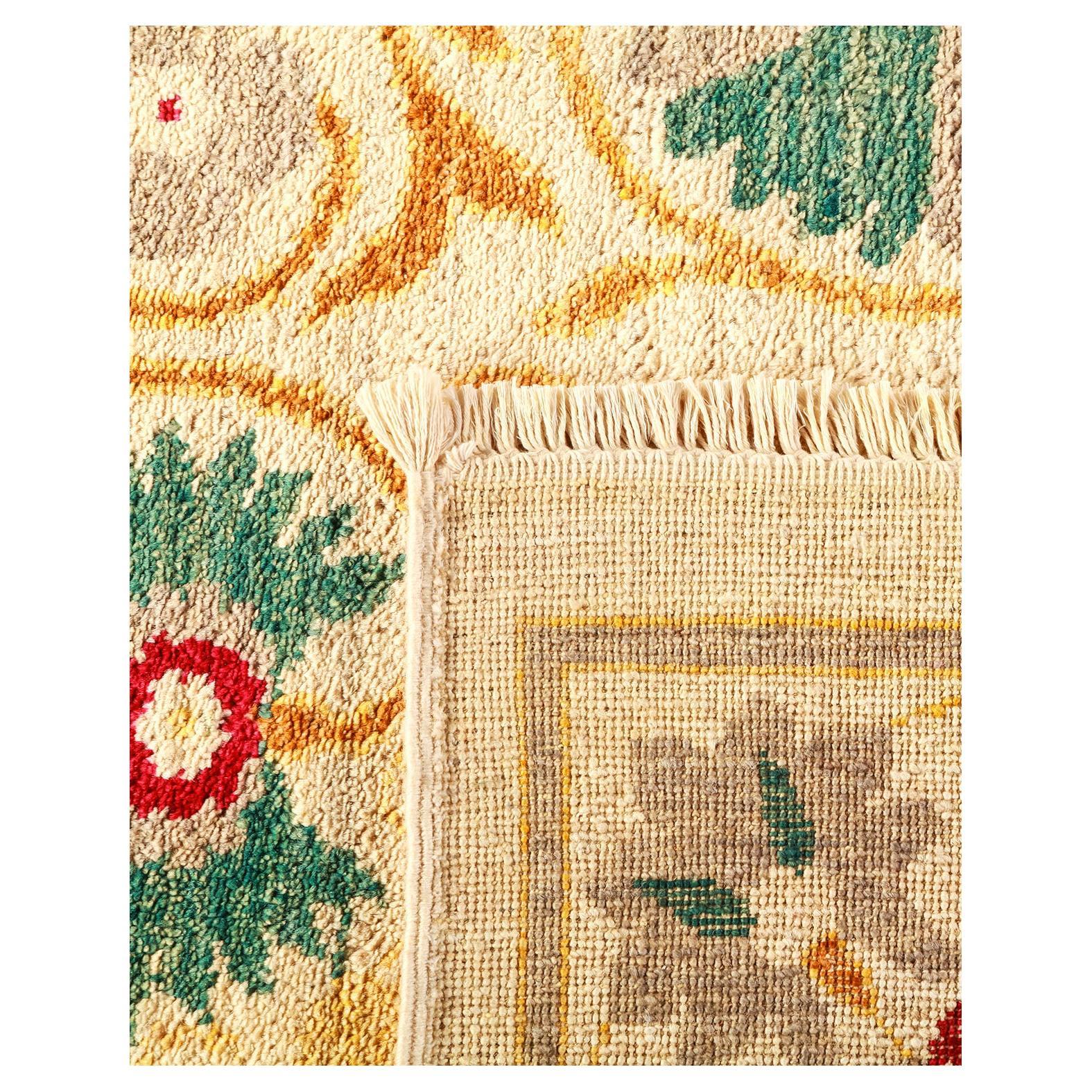 OneofaKind Hand Made Contemporary Suzani Ivory Area Rug For Sale at