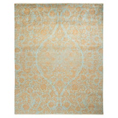 One-Of-A-Kind Hand Made Contemporary Suzani Light Blue Area Rug