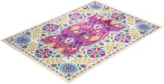One-Of-A-Kind Hand Made Contemporary Suzani Purple Area Rug