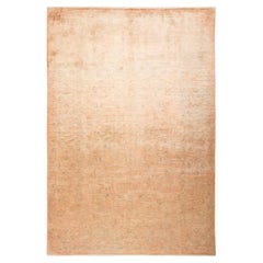 One-Of-A-Kind Hand Made Contemporary Vibrance Beige Area Rug