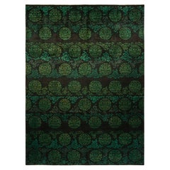 One-of-a-kind Hand Made Contemporary Vibrance Black Area Rug