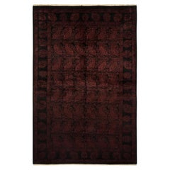 One-of-a-Kind Hand Made Contemporary Vibrance Black Area Rug