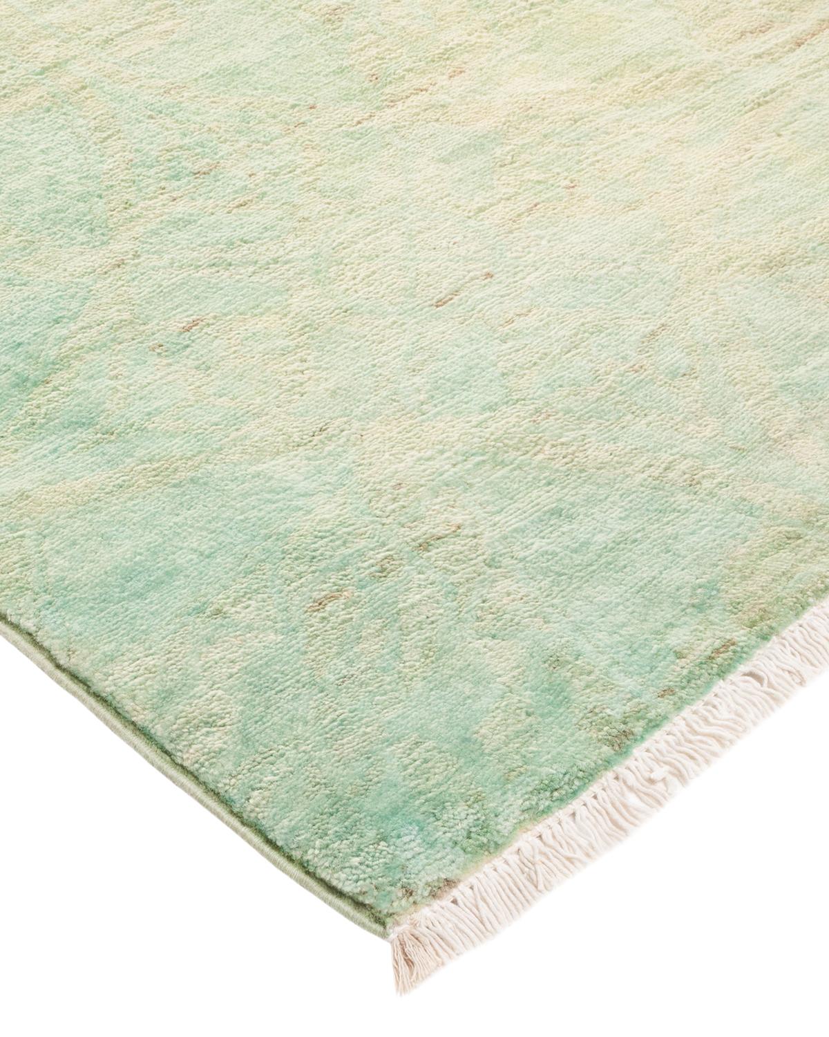 Other One-of-a-Kind Hand Made Contemporary Vibrance Green Area Rug