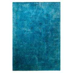 One-Of-A-Kind Hand Made Contemporary Vibrance Green Area Rug